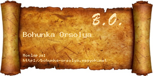 Bohunka Orsolya névjegykártya